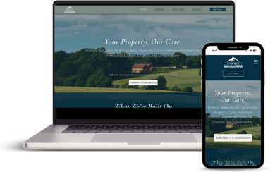 The Summit Solutions Property Services website shown on a laptop and a phone