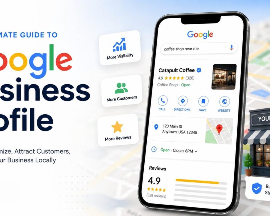 Google Business Profile dashboard open on a laptop screen
